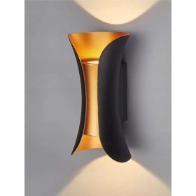    XPart-Gartenwandleuchte, Gelb- und Goldtöne, integrierte 10-W-LED-Quelle