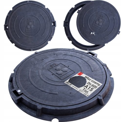 Schachtdeckel für Klärgrube 60cm Graphit 1,5t A15
