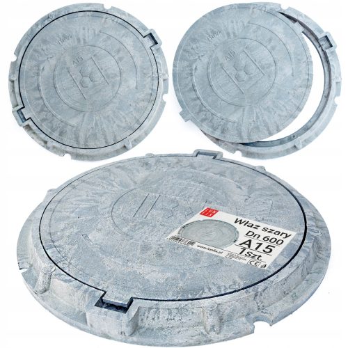 Schachtdeckel für Klärgrube 60cm grau 1,5t A15