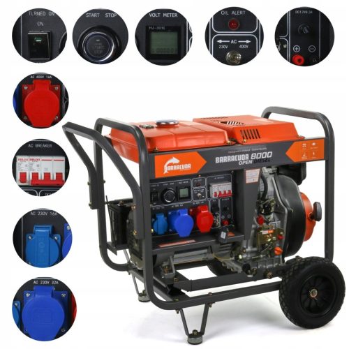 Barracuda 8000 W tragbarer Drehstromgenerator, Diesel