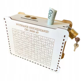    PIGGY BANK CHARTED GOAL 3.000 PLN Challenge Saving Gift Gift
