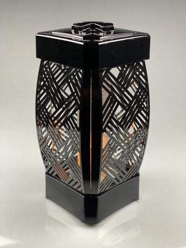  GLAMOUR RATTAN SCHWARZE GRIT-LATERNE