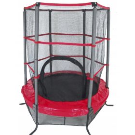 Trampolin mit Netz, schwarz und rot, Durchmesser 137 cm