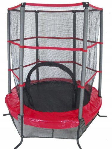 Trampolin mit Netz, schwarz und rot, Durchmesser 137 cm