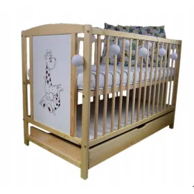  BRUNO Bett mit Schublade, Kiefer, 120x60