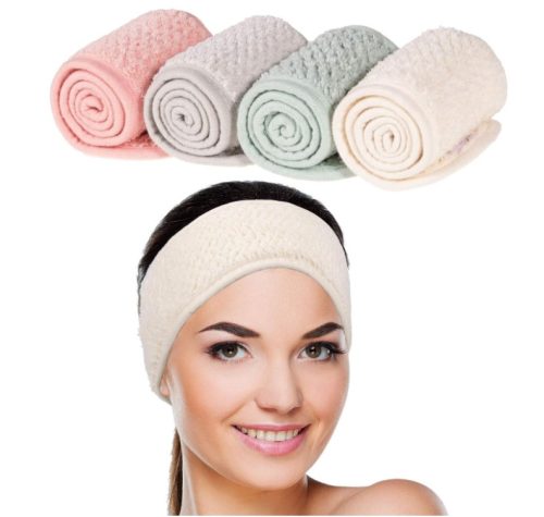  Verstellbares, breites Haarband für die Spa-Dusche, 4er-Set
