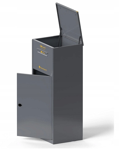 Briefkasten, Paczkoport-Abwurfkasten, Grautöne