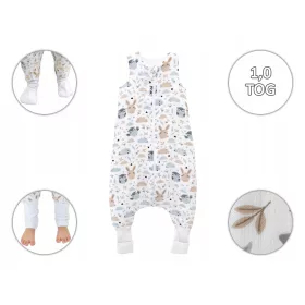    Ganzjahresschlafsack aus Musselin 1,0 TOG mit Socken 86-104 M