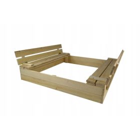 Geschlossener Gartensandkasten NATUR 140x140 Kiefer