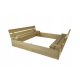 Geschlossener Gartensandkasten NATUR 140x140 Kiefer