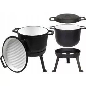  Rossner Emaillierter Standkessel 10 l mit Grilldeckel