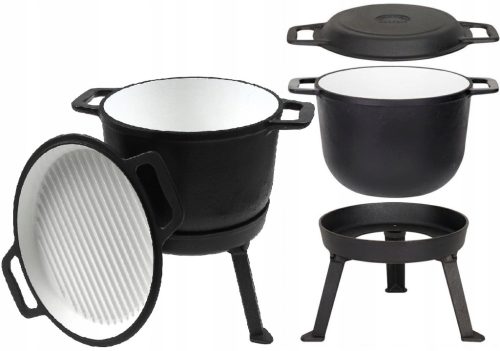  Rossner Emaillierter Standkessel 10 l mit Grilldeckel