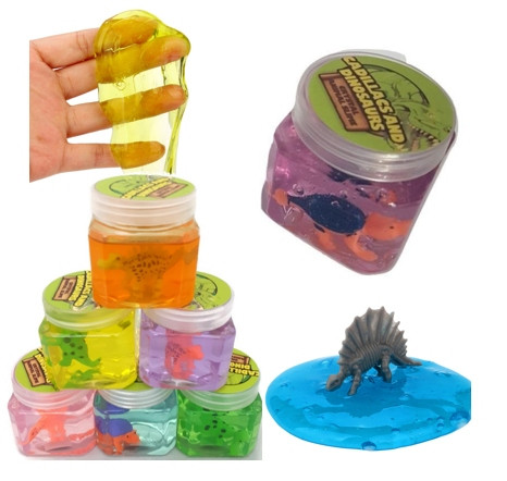  Gelmasse in einer Box mit einer Dinosaurierfigur