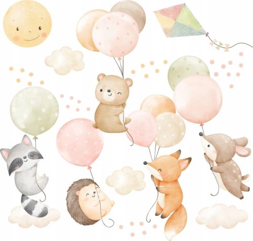  Wandaufkleber, Tiere, Luftballons, 50 x 100 cm, BK8
