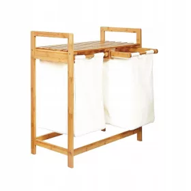  Bambus-Wäschekorb 73x64x33 cm Weiß