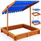  Sandkasten mit Sonnenschirm, Holz, massiv, für Kinder