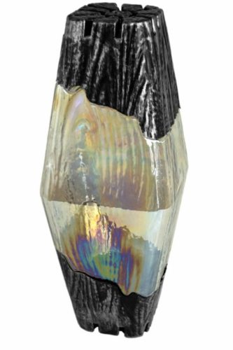  HEBE hohe Kerze, Regenbogen SILBER, Höhe 38cm