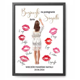    Rahmen für Junggesellenabschiede. Drucken Sie ein Kuss-Geschenk für die Braut. POSTER A4