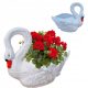  SCHWAN FORM BLUMENTOPF BLUMENABDECKUNG GARTEN FIGUR VOGEL SCHWAN