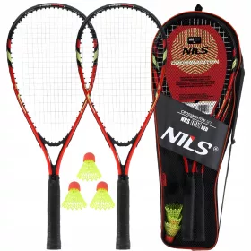  Nils NRS001 Schläger mit Federball-Set
