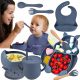 SILIKON-GESCHIRR-SET FÜR KINDER UND BABYS 9 ELEMENTE
