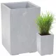  Blumentopf 40 cm x 40 x 58,7 cm, Durchmesser 39 cm, Kunststoff in den Farben Grau und Silber