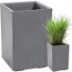  Lamela-Blumentopf, 40 cm x 40 x 58,7 cm, Durchmesser 39 cm, Kunststoff in den Farben Grau und Silber
