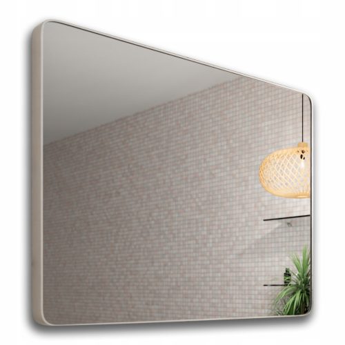  Loft Spiegel 140x70 Aluminium Abgerundeter weißer Rahmen