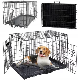  Zwingerkäfig aus Metall, Tiertransporter, 64x43x48