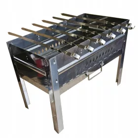    KLAPPBARER GRILL AISI430 EDELSTAHL MANGAL SPIEßE SPIKES ABDECKUNG