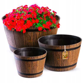    Blumentopf 40 cm x 40 x 22 cm, Kunststoff, Braun- und Beigetöne
