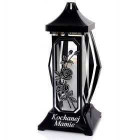    Eine 40 cm hohe kunstvolle Mutterkerze mit silbernem Rosenmotiv