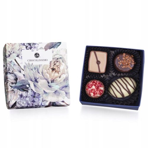Handgefertigte Pralinen "Flower Delights 4" in Pfingstrosen-Design