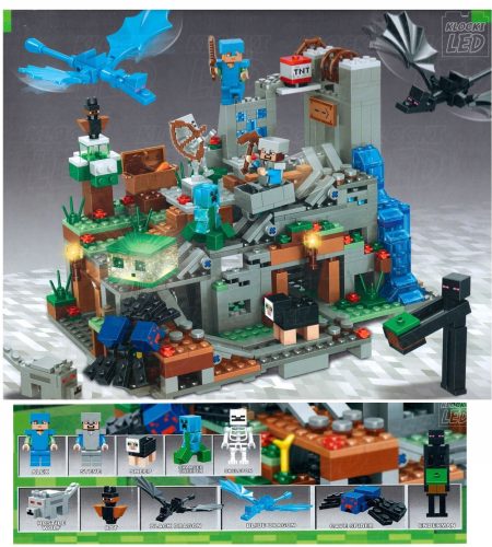  Minecraft BLOCKS MOUNTAIN VILLAGE CAVE MINE Dungeon bis zu 760 Teile Große LED