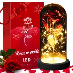    Ewige Rose in Glaskuppel, luxuriöses Geschenk für Jubiläen, Geburtstage