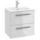  Deftrans wandhängender Badezimmerschrank mit Waschbecken, 50 cm, weiß