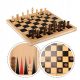  SPIEL 3in1 SCHACH KONTROL HINTERGRUND (NARDS) GROSSES HOLZSET 34x34 cm