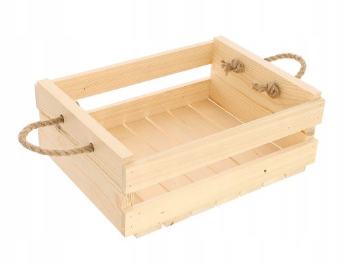  Dekokiste aus Holz mit Griff 30x20x16 cm, Aufbewahrungsbox