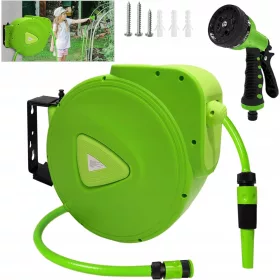    Aufun Garden Automatischer Schlauchaufroller, 3/4-Zoll-Anschluss, drehbar, 30 m