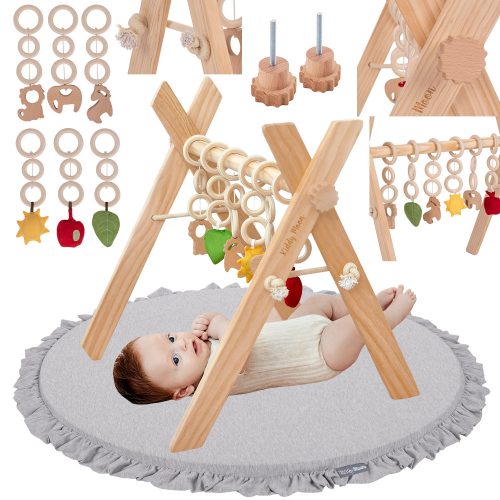  Pädagogischer Turnständer mit hellgrauer Schaumstoffmatte KiddyMoon BT-001