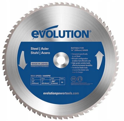  Evolution Steel Trennscheibe 355 x 25,4 mm 66 Zähne