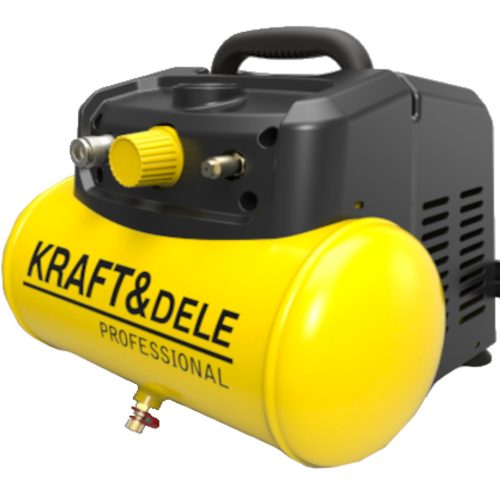 Ölfreier Kompressor Kraft&Dele KD1415 6 l 8 bar + Handschuhe, Arbeitshandschuhe, Vamp, Paar, 24 Stunden(1467)
