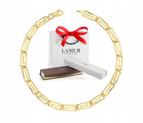  SCHÖNES 375 GOLD ARMBAND GRIECHISCHES MUSTER GESCHENK + KOSTENLOS