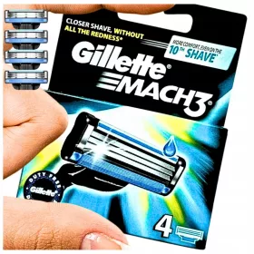  Gillette Mach3 Rasiereinsätze, 4 Stück, Silber