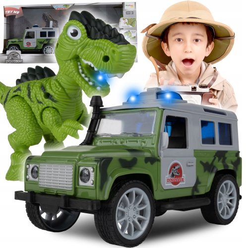  JEEP-ANGETRIEBENES AUTO MIT EINEM DINOSAURIER