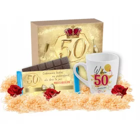    Süße Geschenktasse mit Wunschgeschenk zum 50. Geburtstag für eine Frau, Ehefrau und Mutter