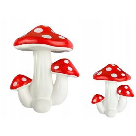   Dekorative Gartenfigur eines dreifachen Pilzes, 34 x 30 x 22 cm, polnische Produktion