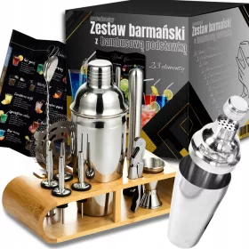   PROFESSIONELLES BARTENDER-SET FÜR GETRÄNKE SHAKER 23 ELEMENTE + GRATIS + Klappbox 60 cm x 40 cm x 40 cm 450 g/m² 1 Stk.