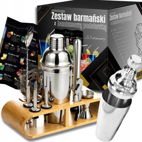 PROFESSIONELLES BARTENDER-SET FÜR GETRÄNKE SHAKER 23 ELEMENTE + GRATIS + Klappbox 60 cm x 40 cm x 40 cm 450 g/m² 1 Stk.