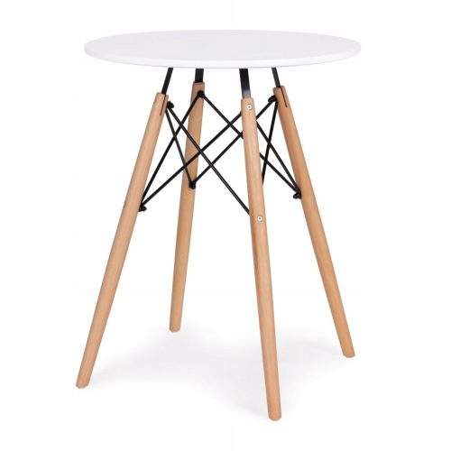  ModernHome Tisch Wohnzimmermöbel rund 60 x 60 x 75,5 cm weiß
